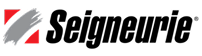 Logo: Pinceau gris courbé sur un carré rouge vif, fond noir. Design moderne et dynamique.